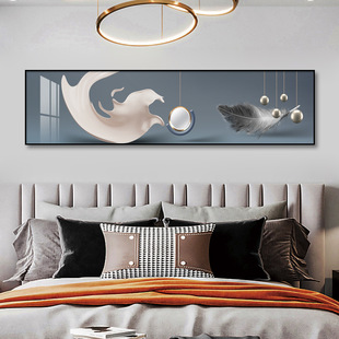 Bedroom Decorative Painting Master Bedside Painting Light Luxury Warm Room Modern Simple Living Room Background Wall Abstract Mural