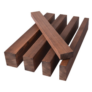 Wood Slaves Carbonized Anticorrosive Solid Wood Handmade Material Edge Sealing Thin Long and Short Pine Slaves Bed Brace Customized Wang