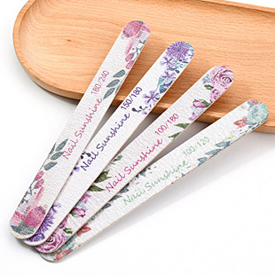 Cross-border wood chip rub waterproof thin rub professional repair real and fake special rub gray and white two-side file nail rub