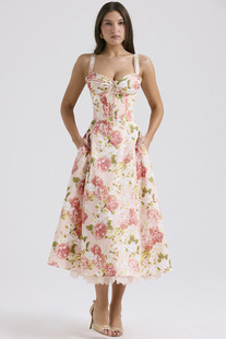 2024 Fairy Elegant Floral Series French Sling Gentle Style Dress Slimming Floral Sling Dress