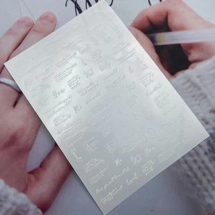 diy Japanese thin adhesive nail stickers new black and white English word series wholesale factory direct supply