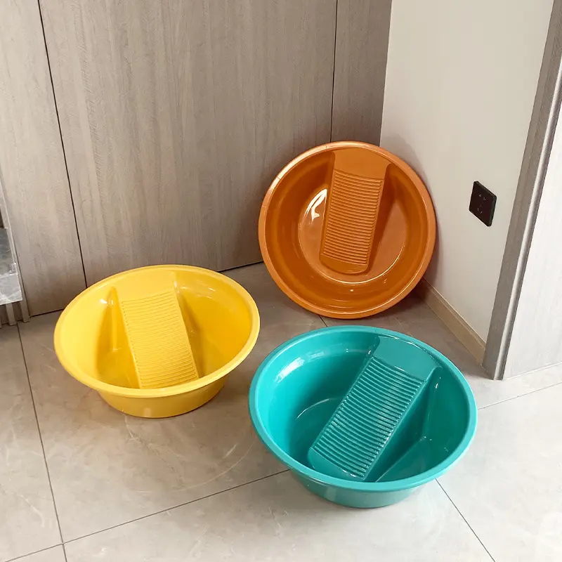 Laundry Clothes Washing Integrated Basin Large Thickened Plastic Clothes Washing Basin Integrated Clothes Washing Basin with Washing Board Household Students