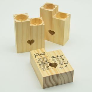 Cross-border Hot Pine Heart Shaped Candlestick Home Desktop Decoration Ornaments Halloween Couple Gift Atmosphere Ornaments