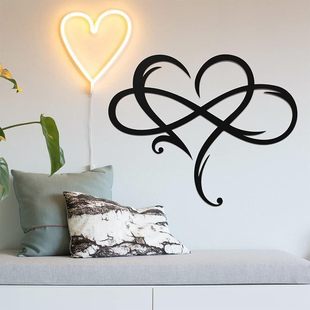 Amazon Etsy hot selling metal infinite heart-shaped logo wrought iron wall decoration Valentine's Day gift wedding decoration wall hanging