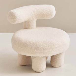 S * Lambskin Small Stool Household Bench Modern Simple Living Room Sofa Animal Stool Round Stool Shoe Changing Children's Low Stool
