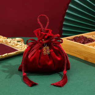 Velvet candy bag ins style candy box packaging box candy bag wedding gift box Net red candy bag wedding portable