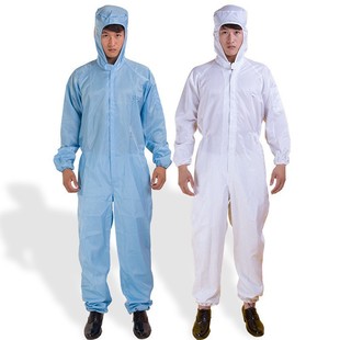 Anti-static split hooded dustproof work clothes laboratory clean clothes paint clothes a generation of hair can print embroidered words