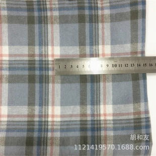 Autumn and Winter yarn-dyed cotton plaid single-sided brushed flannel plaid fabric shirt dress pillowcase tablecloth fabric