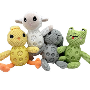 Self-Hi New Mesh PU Rabbit Frog Animal Vocal Dog Toy Gnawing Molar Pet Plush Toy