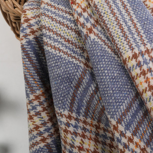 Spot double-sided woolen plaid tweed fabric 630g coat dress Plaid tweed double-sided Tweed