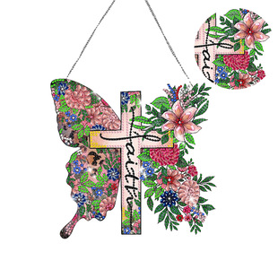 Cross-border Explosions DIY Handmade Embellished Color Butterfly Flowers European Style Vintage Acrylic Decorative Pendant