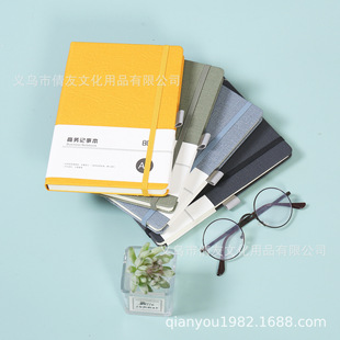 No sponge elastic strap elastic pen case study diary hard face copy business notebook wholesale hard face mounted