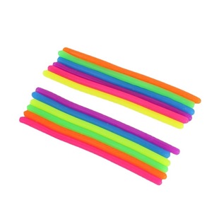 Cross-border color visual sensory decompression tpr soft glue noodles elastic rope toy diy vent decompression tension noodles