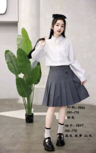 Summary of Short Skirts 2025 New Medium and Large Children's Dress Petticoats Primary and Secondary School Students Host Skirts Short Skirts Pleated Skirts