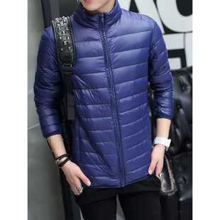 Light Down Jacket Men's Vertical Collar Hooded Down Jacket Vest Foreign Trade plus size Short Air Conditioning Down Jacket