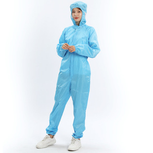 Anti-static jumpsuit white dust-free workshop electronics factory clean clothes striped blue hooded food factory protective clothing