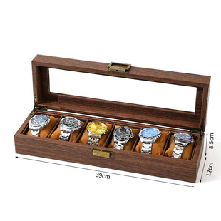 in stock vintage wood PU leather watch 6 10 12 exquisite display box cross-border hot watch storage box