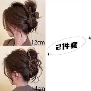 Autumn and Winter Elegant Clip Headwear 2025 New Warm Cafe Wool Flower Clip Large Frosted Hairpin Women's Back of Head