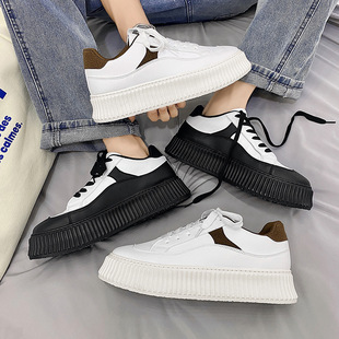 2024 New Style Board Shoes Platform Board Shoes INS Leisure Sports Port Style Mori Harajuku ulzzang White Shoes for Men