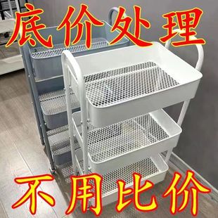 Internet-famous Small Cart Storage Rack Kitchen Floor Multi-layer Mobile Snack Storage Rack Work Table Storage Rack with Wheels