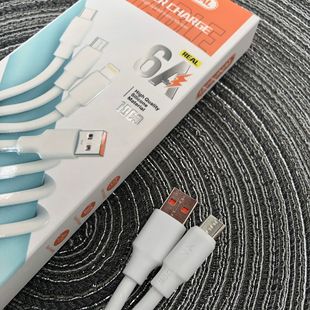 Factory in stock mobile phone super fast charging 6A charging cable for Android Huawei type-c Apple usb data cable