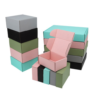 Pink flying machine box printing logo color packing box silk screen printing packaging box lotus root pink clothing small batch in stock