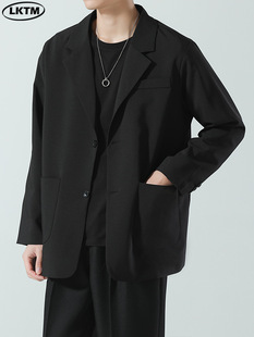 LKTM Men's# Fall/Winter Casual dk Uniform Suit Jacket Men's Advanced Sense of Puppies Handsome Light Mature Suit Jacket