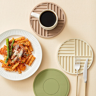 High Temperature Resistant Thickened Silicone Coaster Round Microwave Mat Silicone Mat Placemat Heat Insulation Mat Casserole Anti-scalding Mat