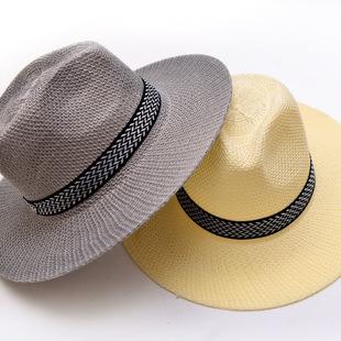 Middle-aged and elderly hat men's summer sunshade straw hat for middle-aged men's top hat sunscreen hat for the elderly sun hat for father cool hat