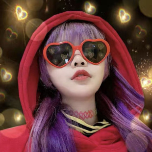 Изменение света Очки со спецэффектом Love ночные TikTok Net красные солнцезащитные очки в том же стиле Модные солнцезащитные очки с персиковым сердцем женские модные романтические