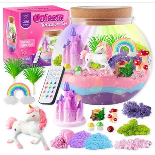 New DIY luminous container unicorn dinosaur night light landscaping micro scene LED lamp gift box Amazon