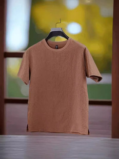 New Men's Short-sleeved Round Neck T-shirt, Trendy Pure Color Top, Youth Half-sleeved T-shirt, Fashionable and Versatile T-shirt for Men