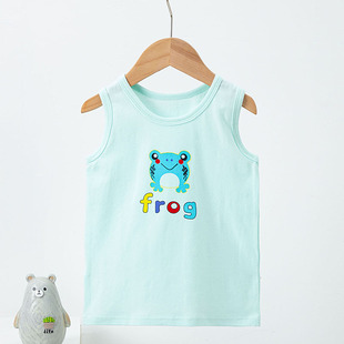 New Children's Vest Sleeveless Summer Cotton Printed Thin Men's Children's Wear Baby Boys Middle and Big Children's Top Base