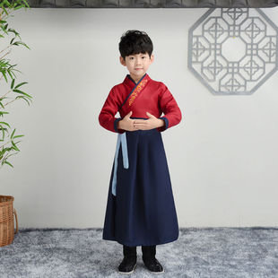 Одежда Госюэ для мальчиков Hanfu, книга с древними костюмами в китайском стиле, детская одежда, трехсимвольная сутра, правила ученика, детская одежда для выступлений для учащихся начальной школы