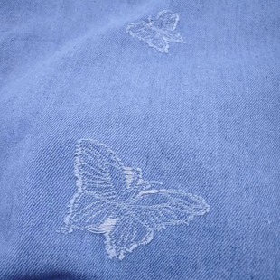Cut flower butterfly national style Denim jacquard wash fabric pants skirt coat clothing bags fabric manufacturers wholesale