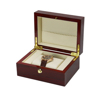 Foreign trade new watch storage box bright surface paint wooden box exquisite hardware lock watch box packaging jewelry box
