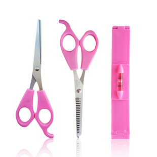 Haircut Scissors Hairdressing Scissors Home Pink DIY Flat Teepers Adult Children Bangs Thinning Trimming Set