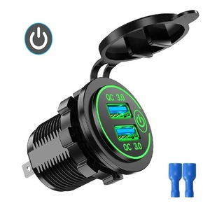 12-24V сенсорный переключатель автомобиля Мотоцикл лодка USB автомобильное зарядное устройство двойной QC3.0 Быстрая зарядка модифицированное автомобильное зарядное устройство