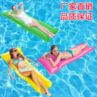 Cross-border New Single Solid Color Floating Row Thickened PVC Water Recliner Floating Row Floating Bed Foldable Inflatable Hammock