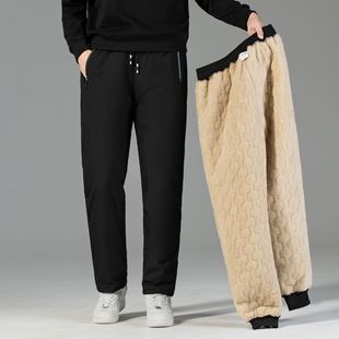 Men's Pants Winter Lamb Velvet Loose Warm Casual Pants Men's Autumn Fashionable plus size Sports Pants