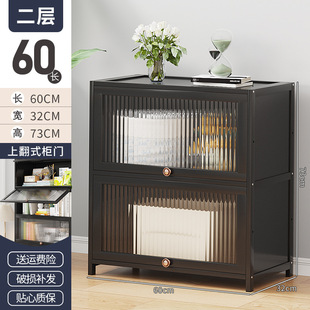 Children's bookshelf bookcase household multi-layer floor transparent shelf with glass door against the wall modern minimalist storage cabinet