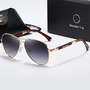New Mercedes-Benz Men's Fashion Polarized Sunglasses Anti-Uv Large Frame Sunglasses Memory Toad Frame 2101 Glasses