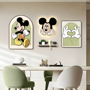 Violence Bear Restaurant Decorative Painting Wall Lamp Advanced Sense Internet Celebrant Dining Table Background Wall Murals 2024 New Luminous Hanging Painting
