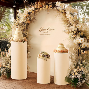 Cross Border Polyester Stretch Solid Color Bucket Cover Full Covered Cylindrical Ornament Cover Wedding Party Decoration Bucket Cover