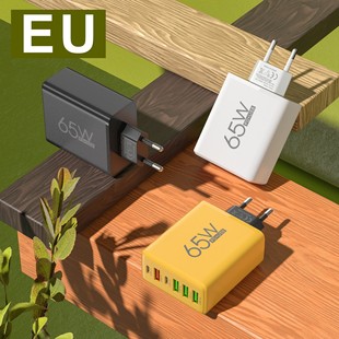 65W smart phone fast charging charger dual Type-C 4USB multi-port PD fast charging European and American British charging head