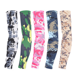 Camouflage Ice Silk Sun Protection UV Protection Sleeve Outdoor Riding Fishing Armguard Tactical Camouflage Army Fan Arm Sleeve