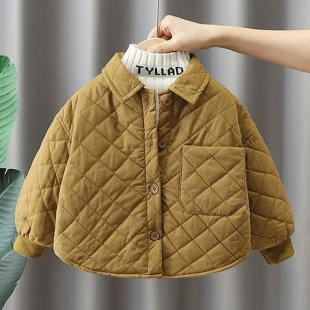 Children's light cotton-padded clothes autumn and winter 2024 winter new fleece-lined thickened cotton-padded jacket western style boys winter cotton-padded coat