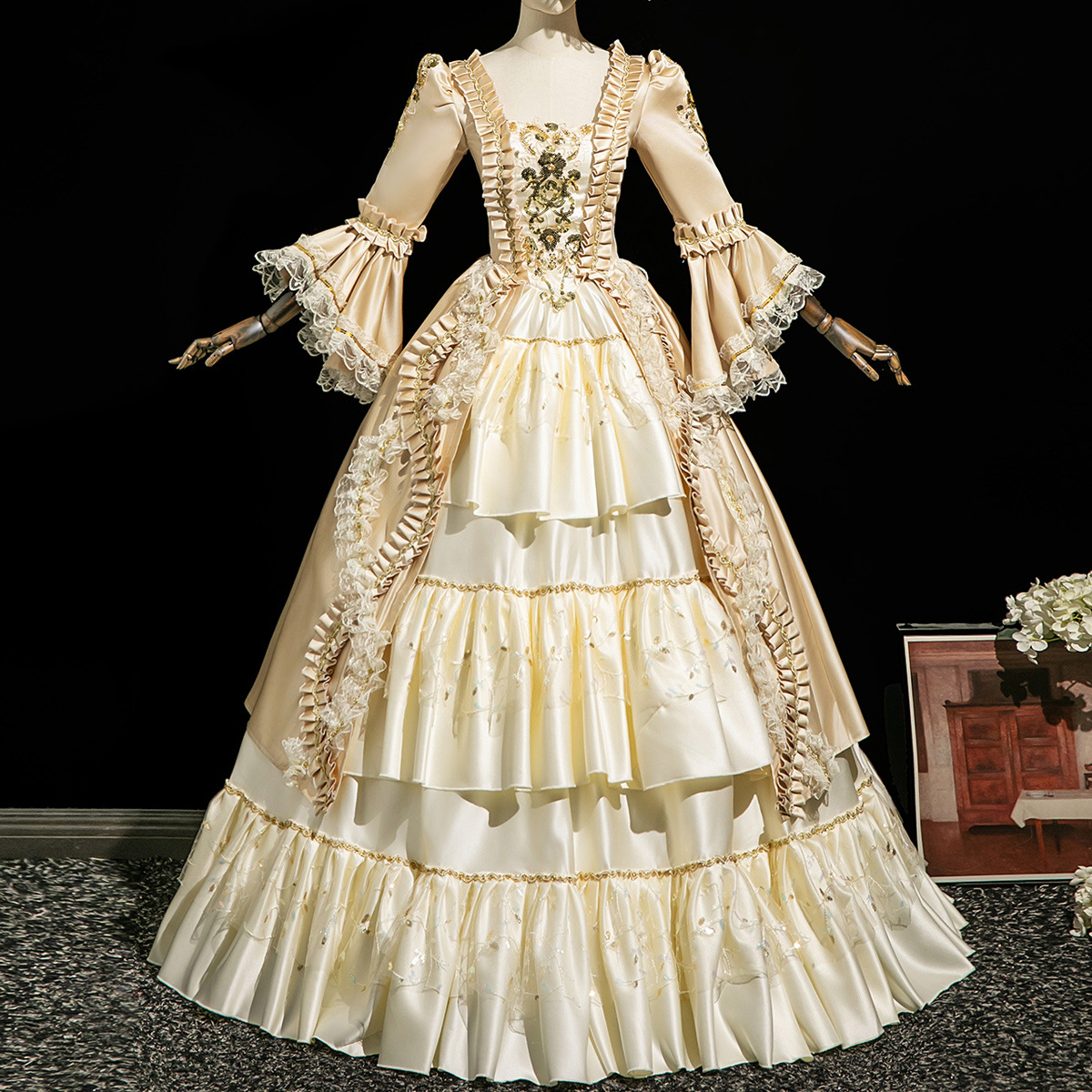 Champagne European Court Tour Shooting Luxury Princess Annual Meeting Masquerade Tea Party British Drama Performance Dress Drama