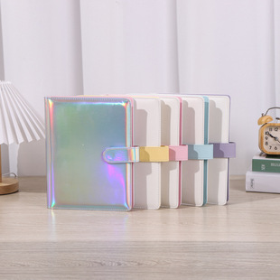 Macaron Girl Heart Notebook Portable Record Book Laser Casual Pu Leather Notepad Student Diary