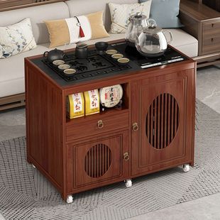 Mobile Tea Table Household Small Tea Table Kettle Integrated Non-solid Wood Tea Car Living Room Coffee Table Tea Cabinet Sofa Side Table